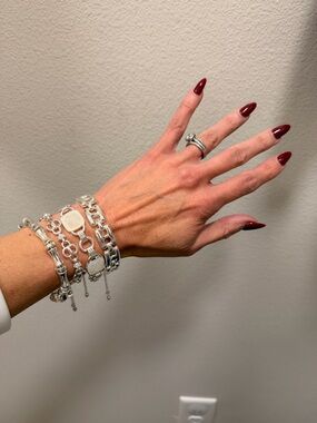 BOMB PARTY NWOT!! Sterling Silver Multi-Row Women's Bracelet Set - Silver